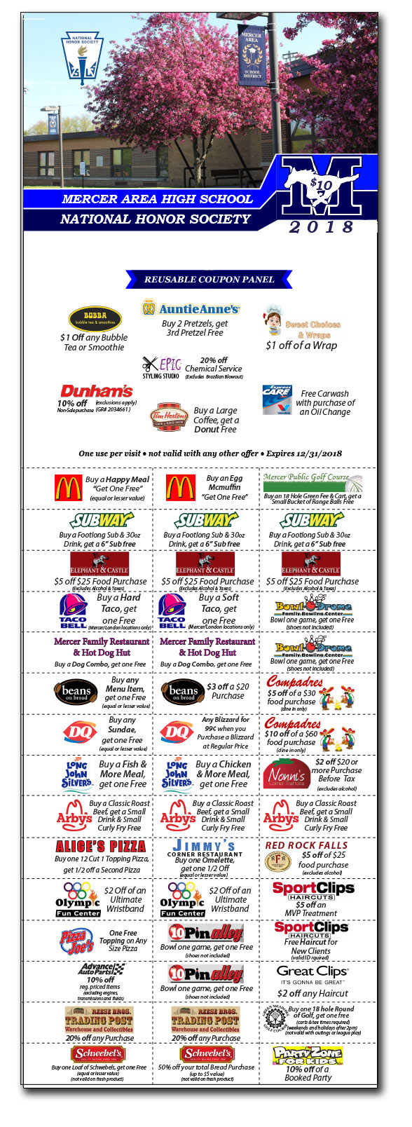 coupon booklet for fundraising in Mercer County PA